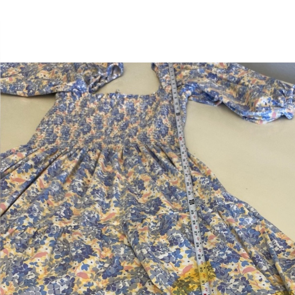 Floral Dress in Blue and Yellow